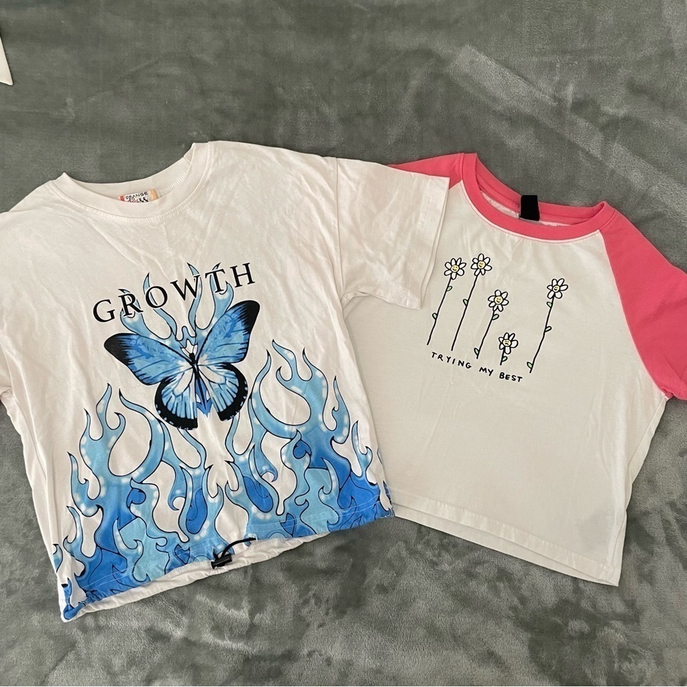 Small Crop Top Bundle Orange Kiss Growth Butterfly & JV by Jac Vanek Floral